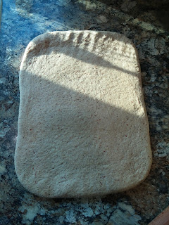 Dinner in the Life of a Dad—The BEST Low-Carb Bread Ever!!! picture of the dough rolled out into a rectangle