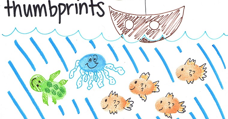 Ocean Theme Thumbprint Animals - Easy step by step ... Ocean Theme Thumbprint Animals - Easy step by step ...