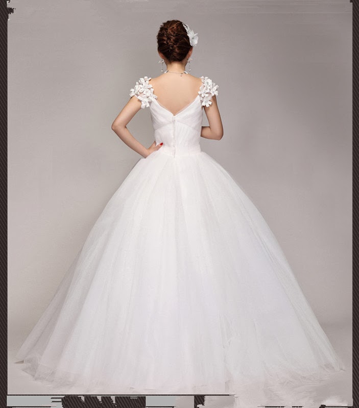 Flower Applique Straps Bridal Gown My Gown Dress