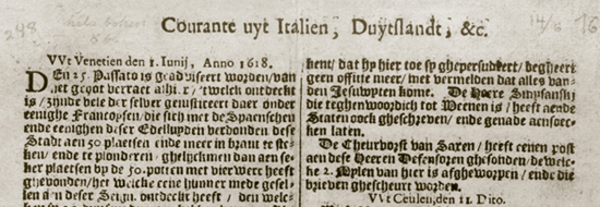 Courante uyt Italien, Duytslandt, &c. (1618-1670)