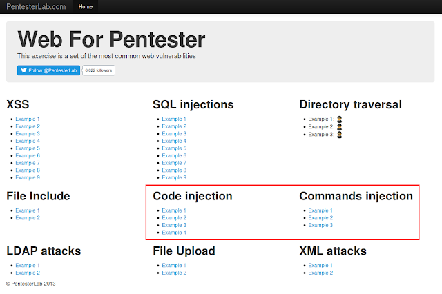 [Pentesterlab write-up] Web For Pentester I - Code & Commands Injection
