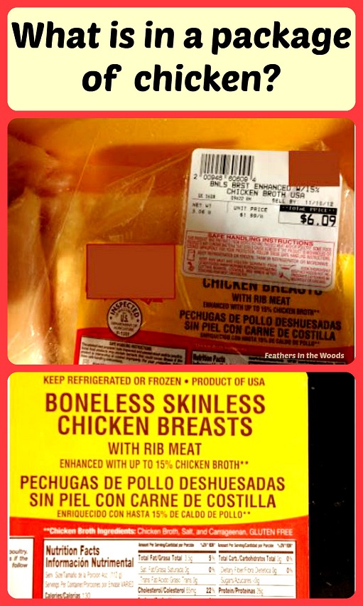 Why are there chemicals in fresh chicken? Feathers in the woods