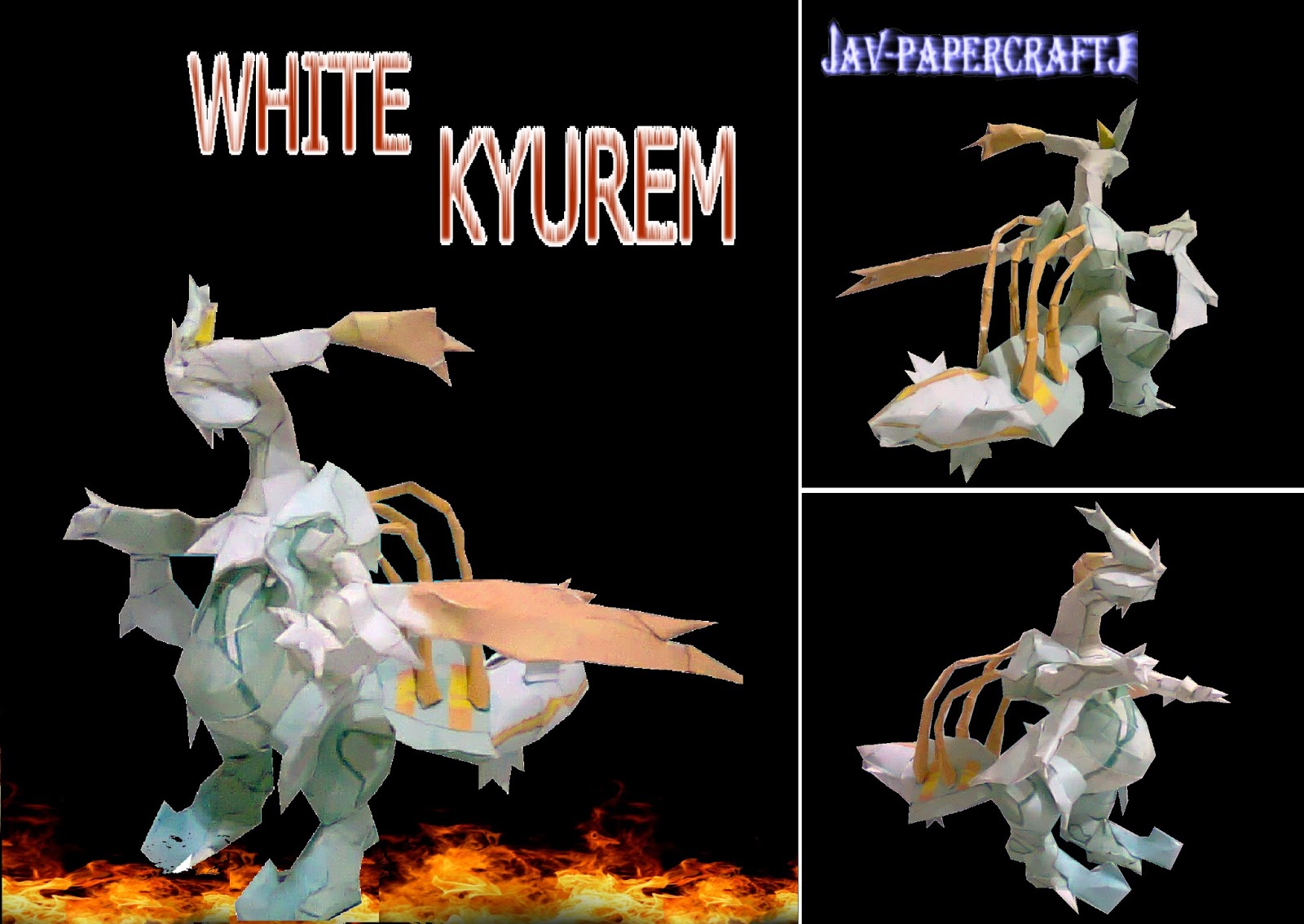 Pokemon White Kyurem Papercraft
