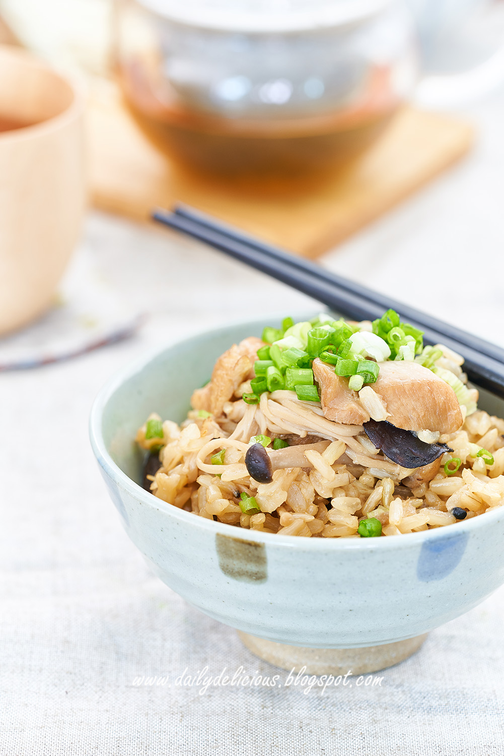 dailydelicious: Brown Rice with Mushroom: One dish meal