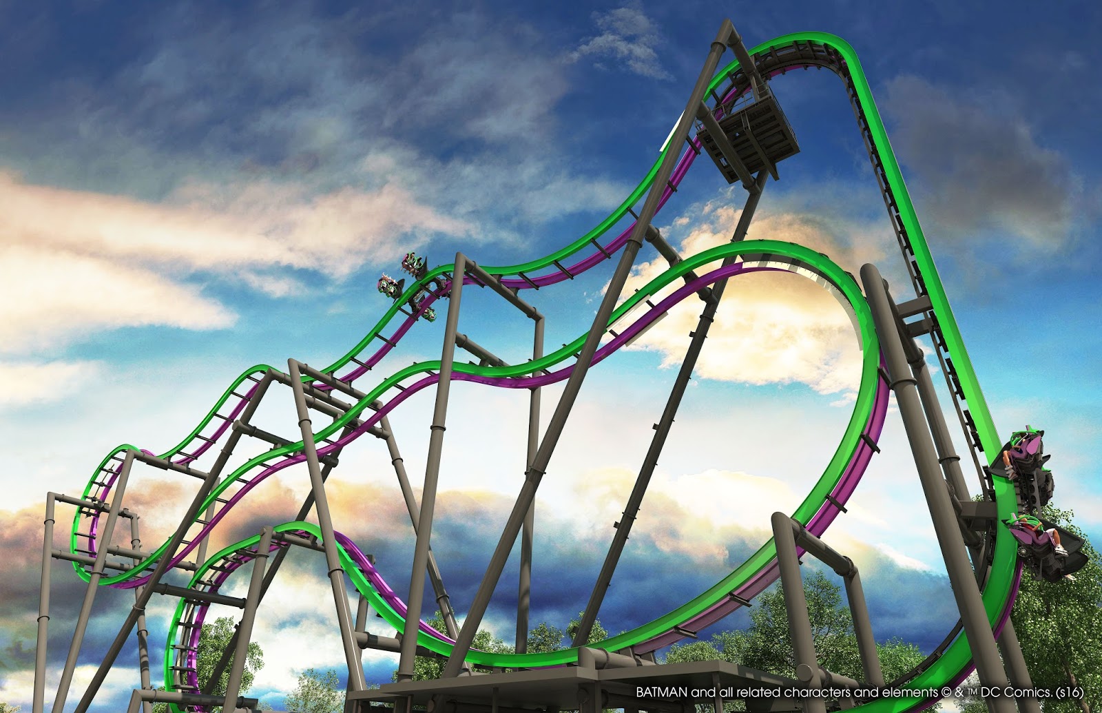 "The Joker" overtakes New 4D Free Fly Coaster at Six Flags Great Adventure