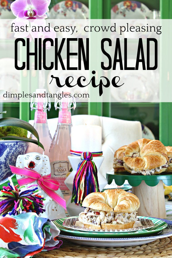 SUMMER PROGRESSIVE DINNER PARTY TABLESCAPE WITH CHICKEN SALAD