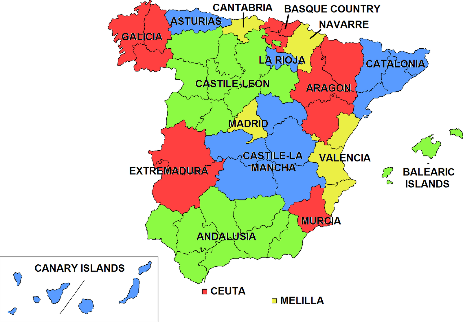 Mapa de Europa País | Mapa Espana País Ciudad Región