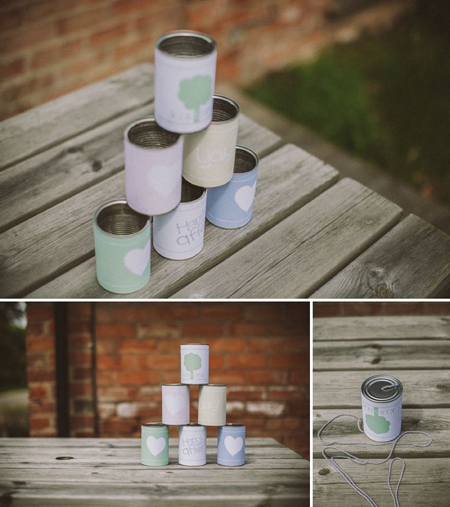 Juego con latas para niños