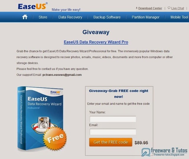 Offre promotionnelle : EaseUS Data Recovery Wizard Professional gratuit !