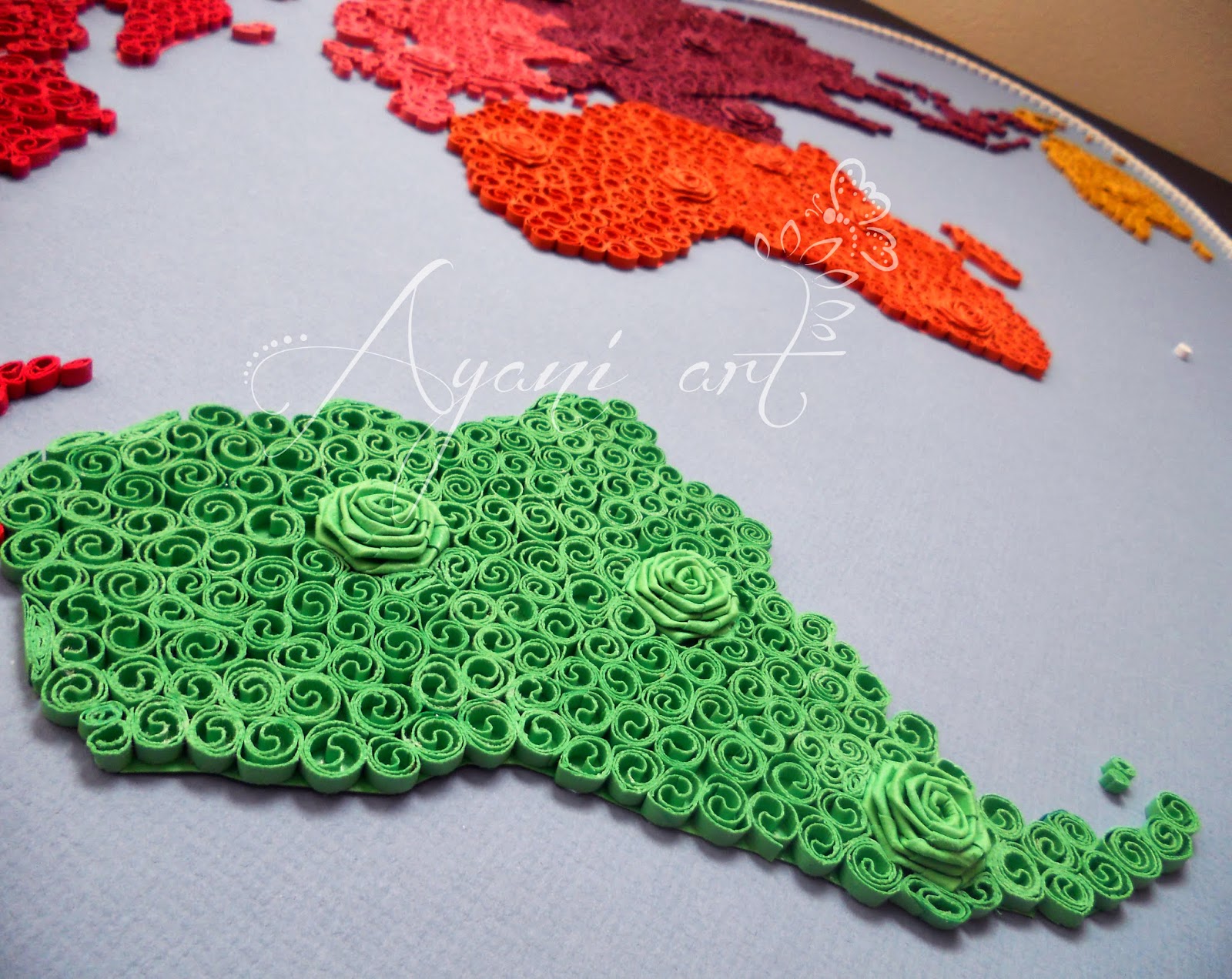 Ayani art Quilling map...a group project for the Social Work Month