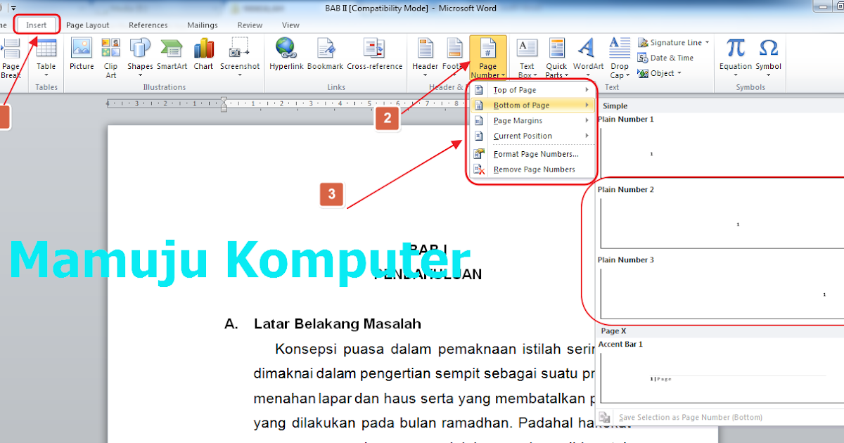 Bagaimana Cara Membuat Nomor Halaman Di Microsoft Word 2010 | cara membuat nomor halaman page number pada microsoft Bagaimana Cara Membuat Nomor Halaman Di Microsoft Word 2010 | cara membuat nomor halaman page number pada microsoft
