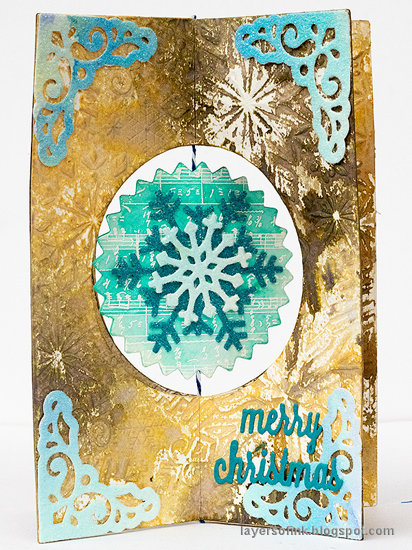 Layers of ink - Interactive Snowflake Spinner Tutorial by Anna-Karin Evaldsson. Layers of ink - Interactive Snowflake Spinner Tutorial by Anna-Karin Evaldsson, made with Sizzix Lori Whitlock Snowflake Card die.
