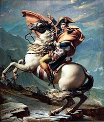 Napoleón cruzando los Alpes.