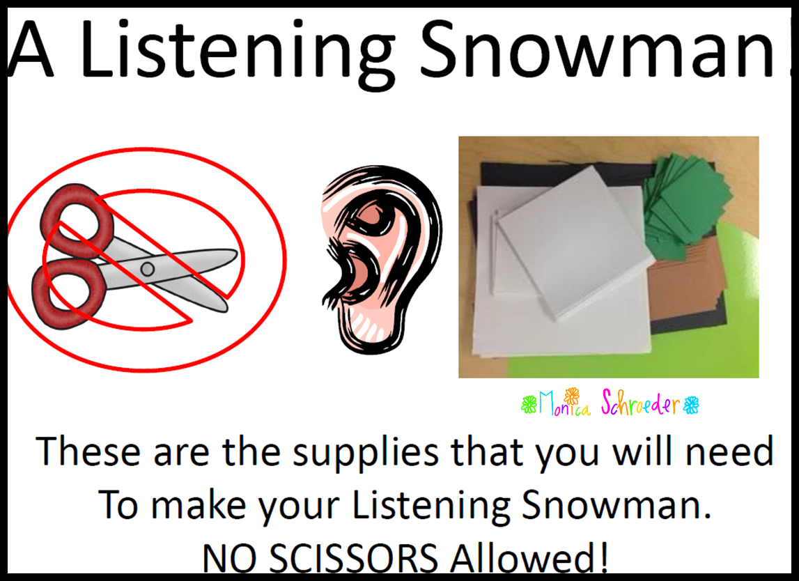 Winter Listening Snowman Activity Welcome To The Schroeder Page Winter Listening Snowman Activity Welcome To The Schroeder Page