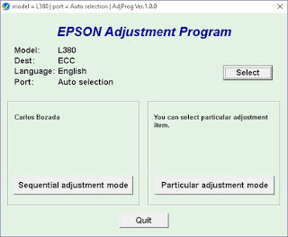 Epson L382 Adjustment Program Key
