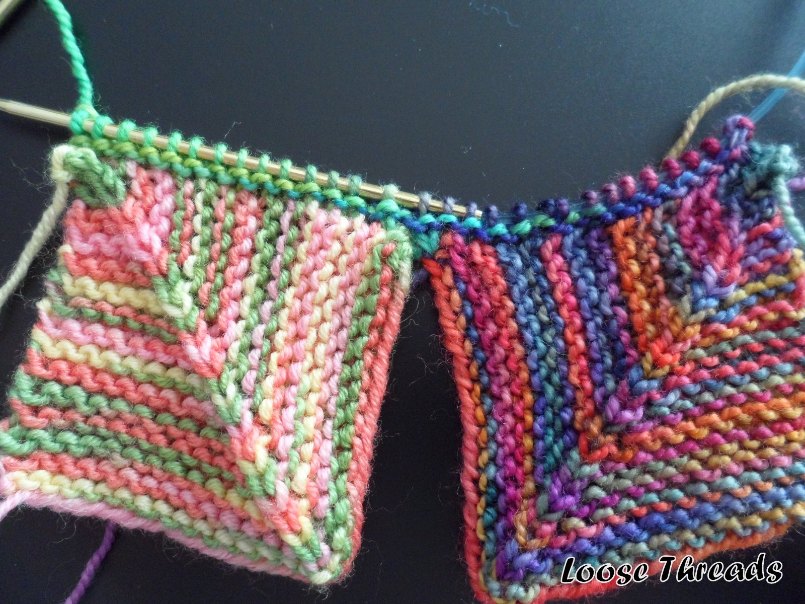 Loose Threads Knit Mitered Square Sock Blanket