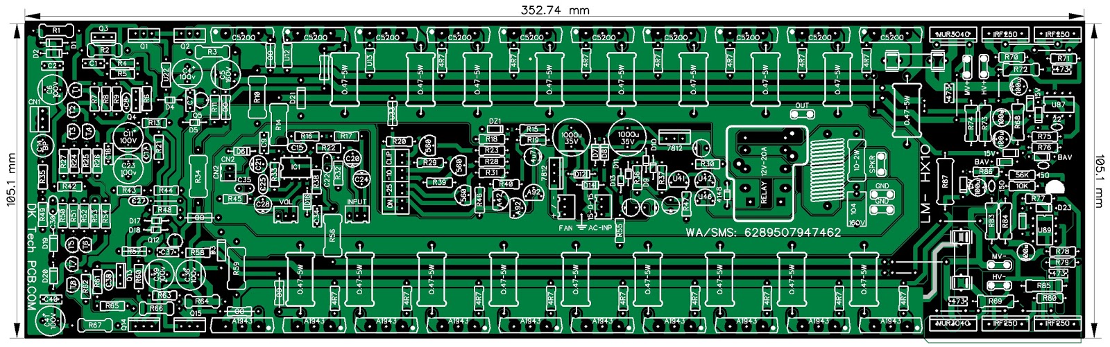 DK Tech PCB Audio Power AMPLIFIER PCB LEACH MARSHALL CLASS H