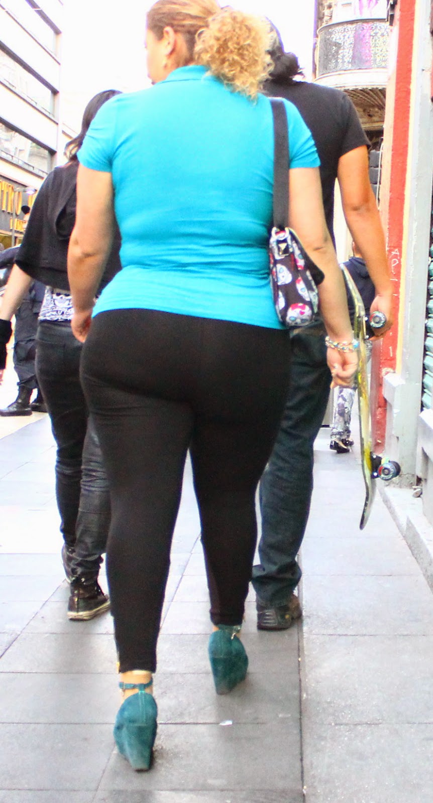 Sexy girls on the street, girls in jeans, spandex and leggings, tight ...