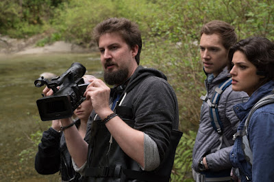 Adam Wingard on the set of Blair Witch (2016)