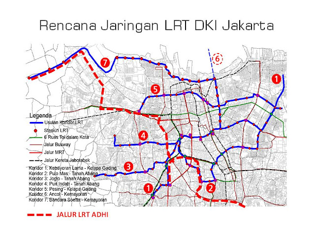 Rencana Jaringan LRT Jakarta