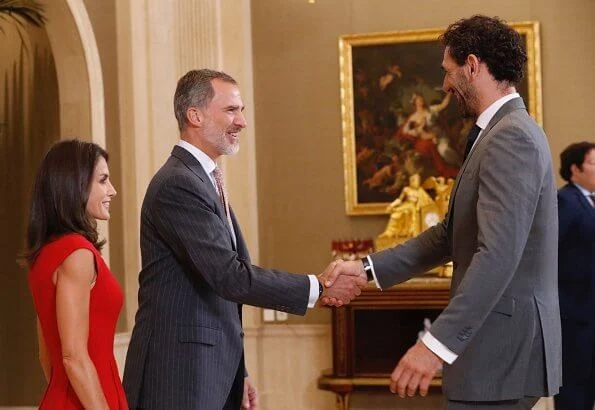 King Felipe and Queen Letizia received the Spanish Basketball team following their victory in the 2019 FIBA in China