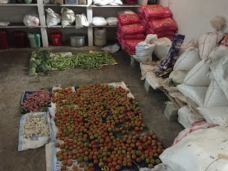 The food store room at the Children's home - Tomato's drying out
