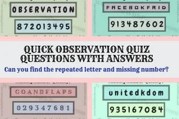 Quick Observation Visual Brain Teasers Questions for Kids