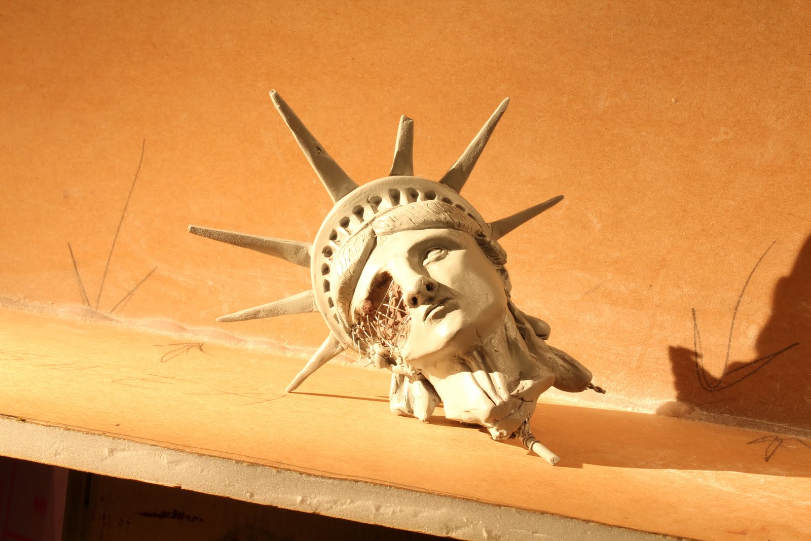 ANTHONIMATION Statue of Liberty Head Sculpt Scrap Metal PreProduction