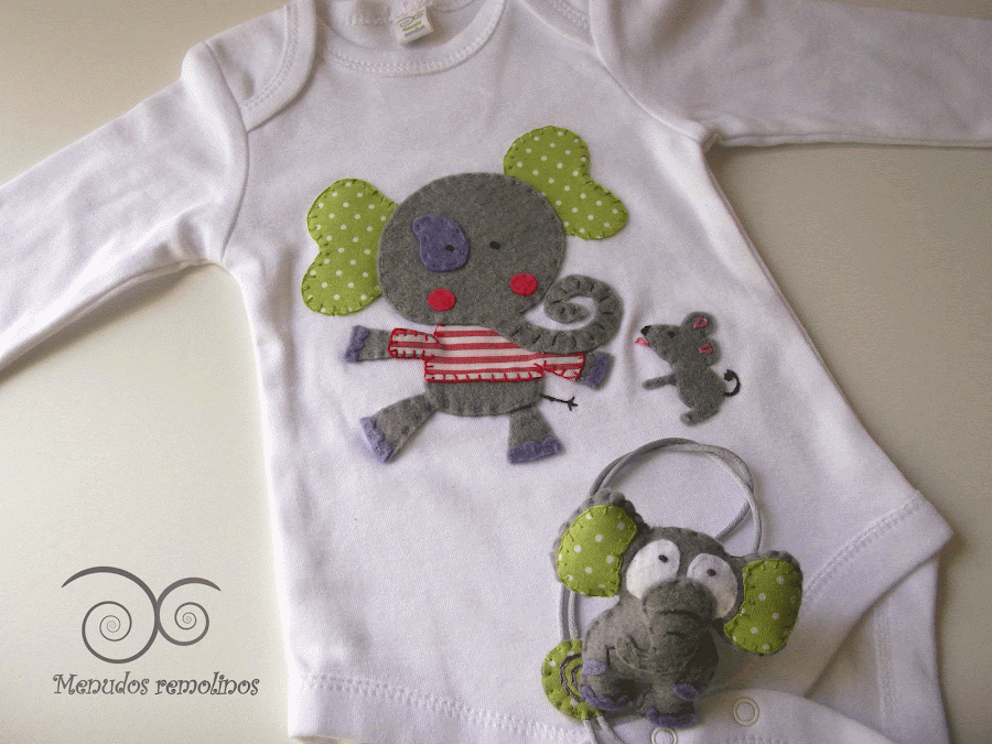 Conjunto para bebé elefante y ratón