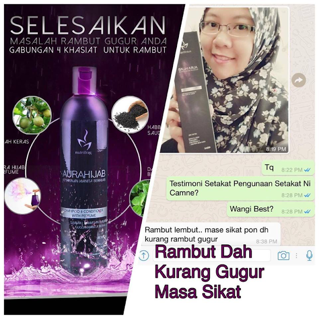 Atasi Rambut Gugur Dengan Syampu Aura Hijab
