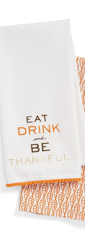 Levtex 'Eat, Drink & Be Thankful' Dish Towels (Set of 2)