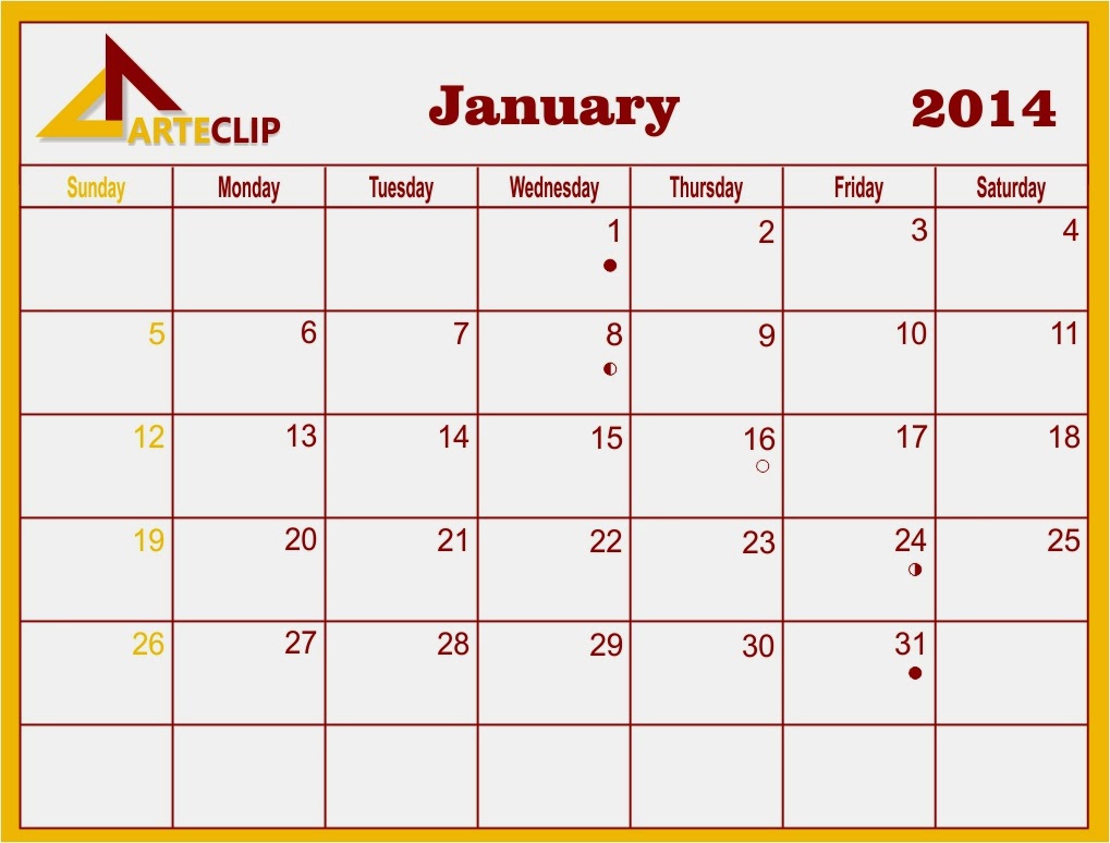 January 2014 calendar ready for printing, busyok