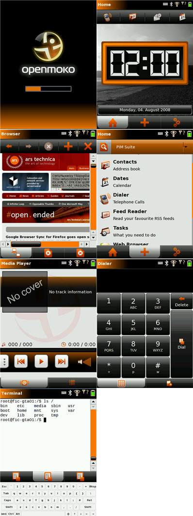 OpenMoko FreeRunner UI Screenshots 1