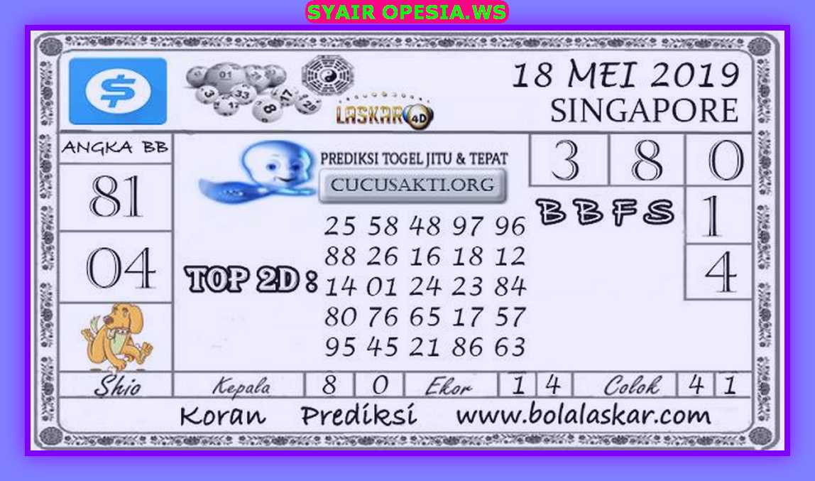 Kode syair sgp hari sabtu 18 Mei 2019 GOsyair SEDIA KODE