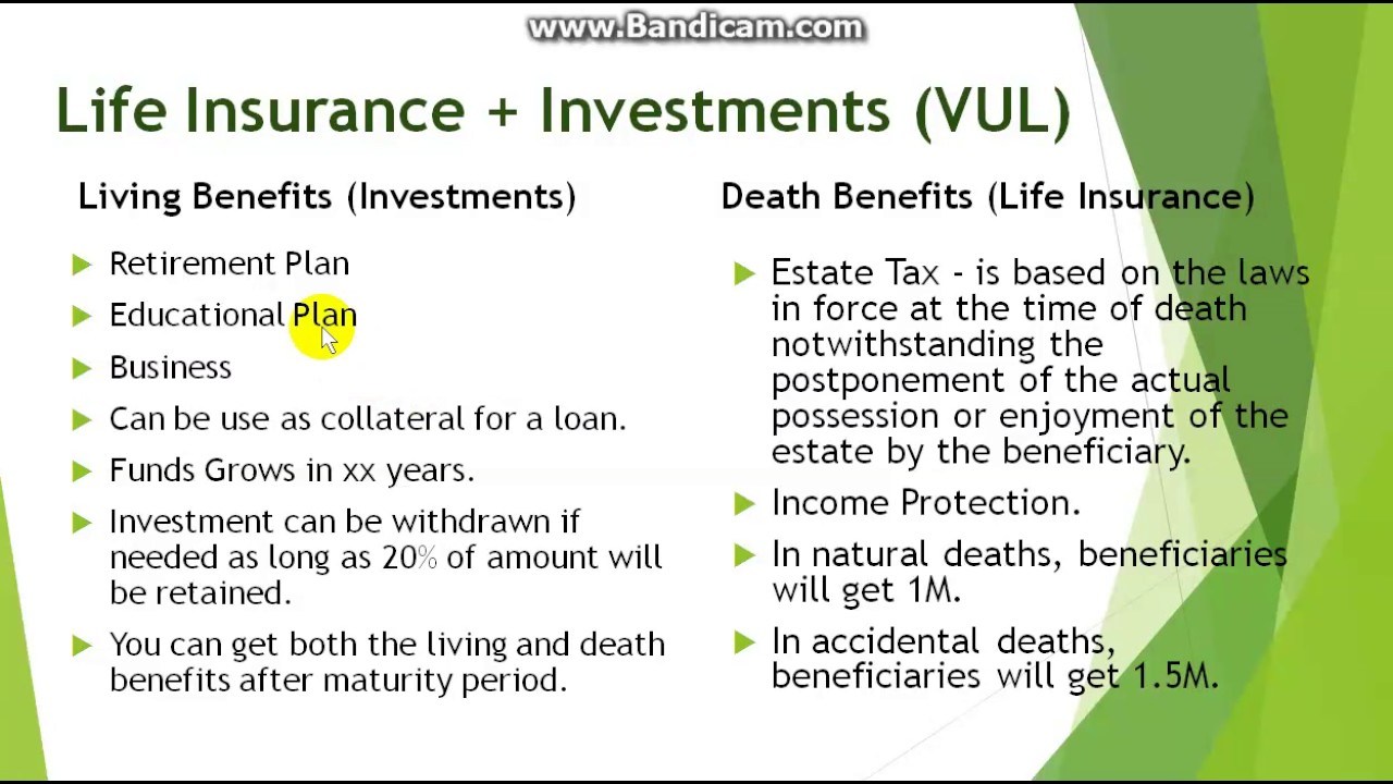 Variable universal life insurance