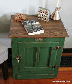 give an end table a rustic cabin look with paint and stain
