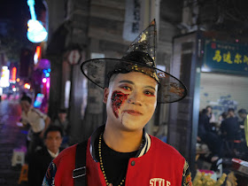 young man dressed up for Halloween in Changsha