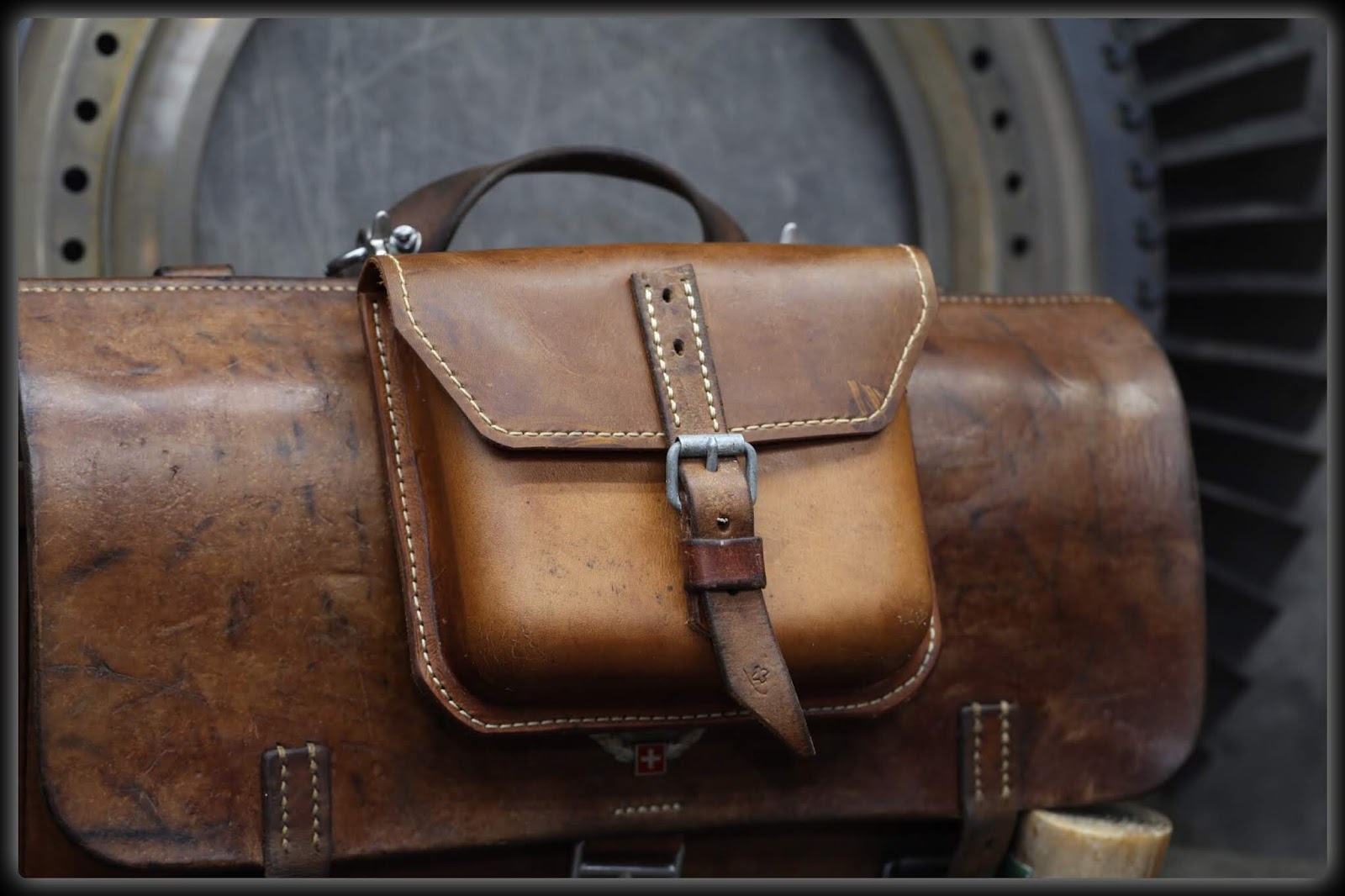 vintage swiss army leather bags