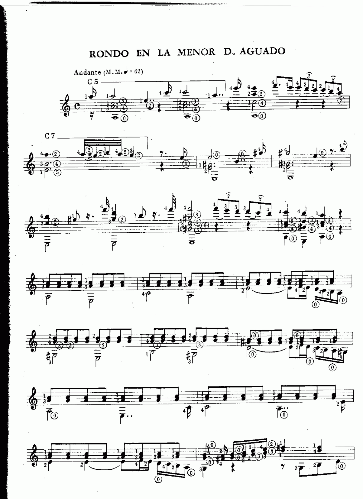 Aguado Dionisio Rondó en La menor Partituras para Guitarra Aguado Dionisio Rondó en La menor Partituras para Guitarra