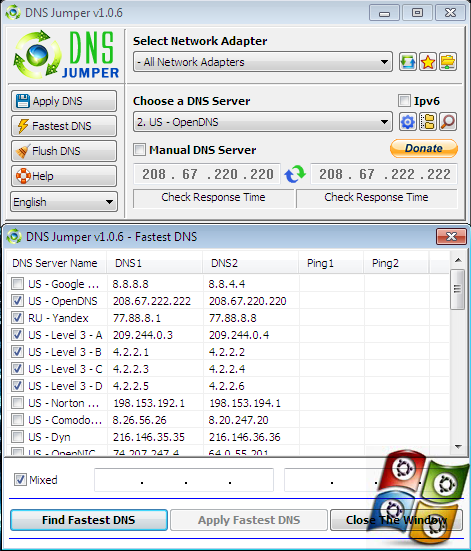Download DNS Jumper V.1.0.6 Terbaru
