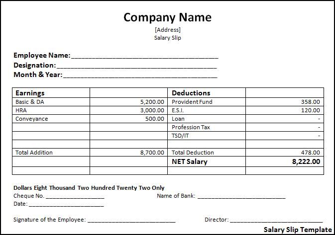 Free Salary Slip Format Template 15 Salary Slip Excel Word