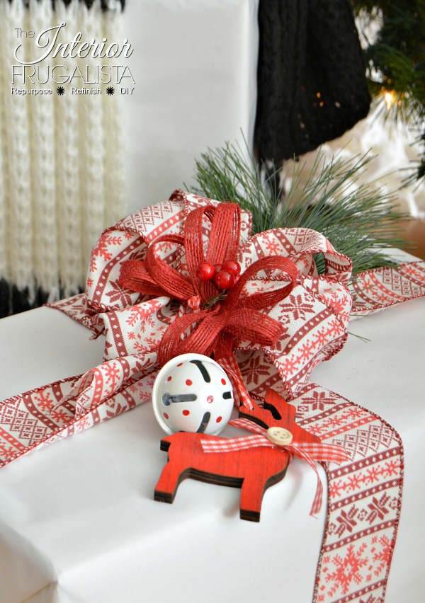 Christmas Sweater Ribbon wrapped gift