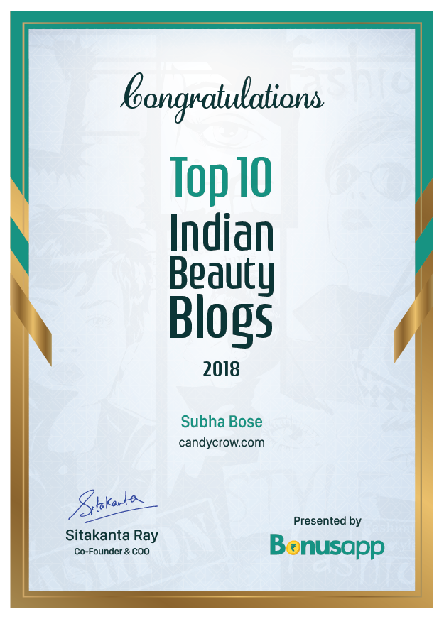Candy Crow Featured as Top 10 Indian Beauty Blogs 2018