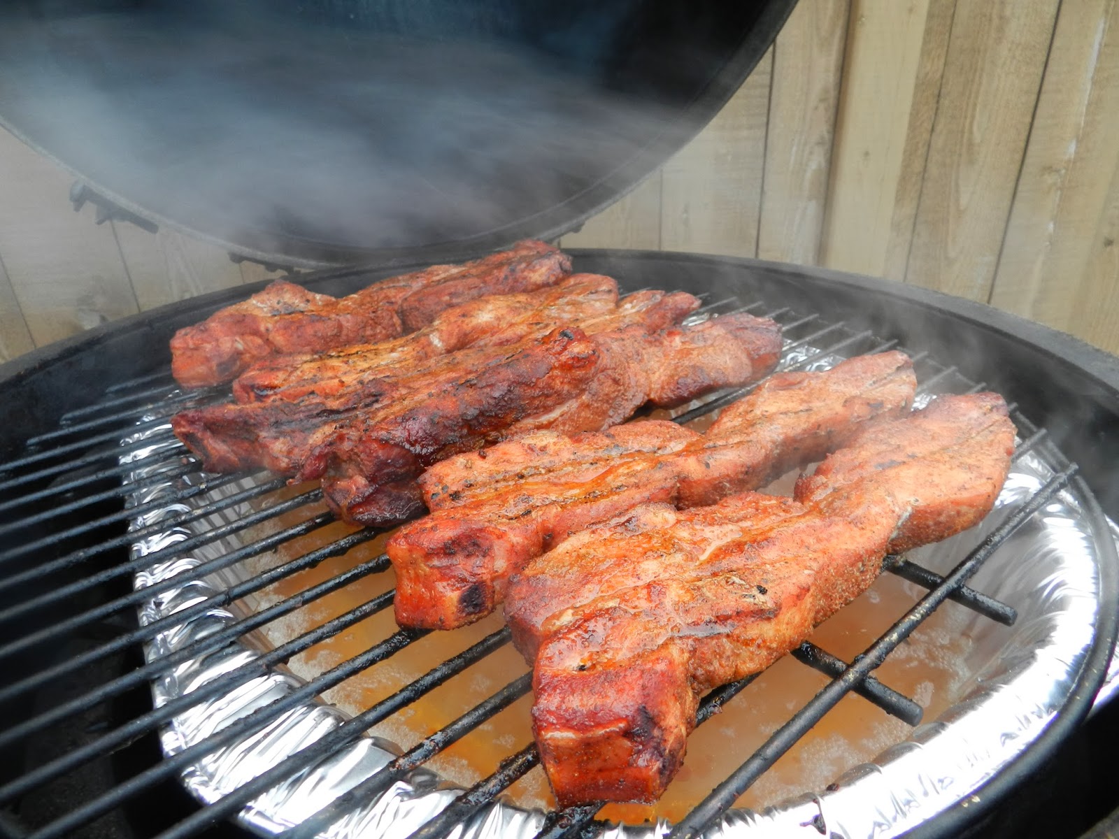 Big Green Egg by Dr. T Pork Country Ribs with Marvelous Mustard Sauce