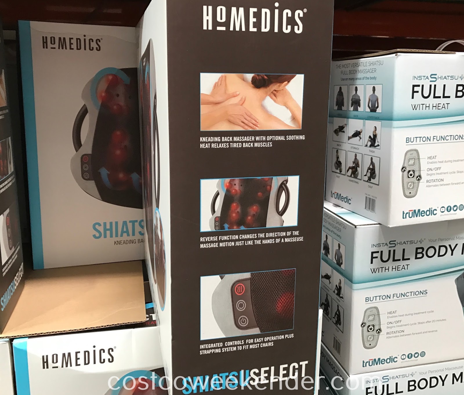 HoMedics Shiatsu Select Kneading Back Massager with Heat Costco Weekender
