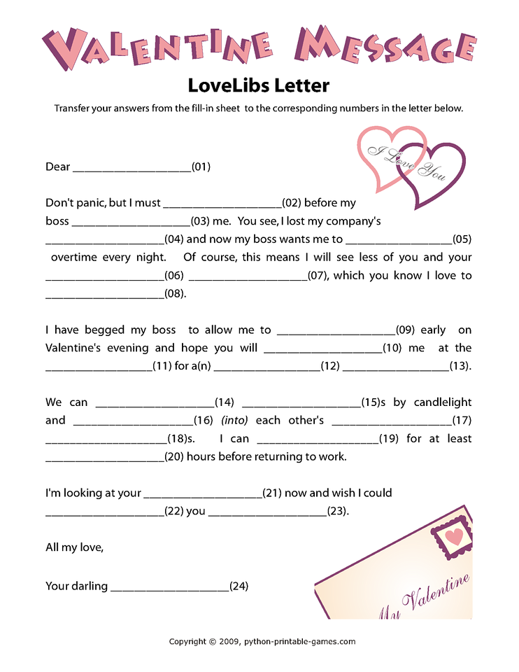 Valentines Mad Libs Printable Printable Word Searches Valentines Mad Libs Printable Printable Word Searches