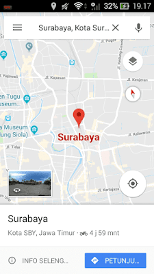 memasukkan tempat tujuan google maps offline