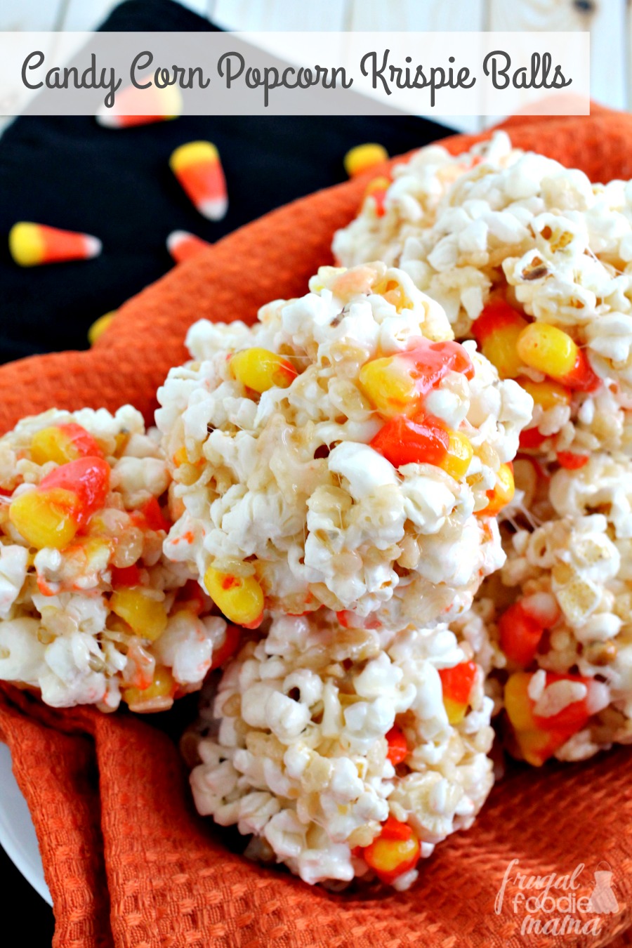 Frugal Foodie Mama Candy Corn Popcorn Krispie Balls