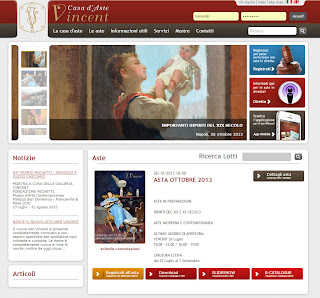 screen shot del sito di Vincent Casa d'Aste
