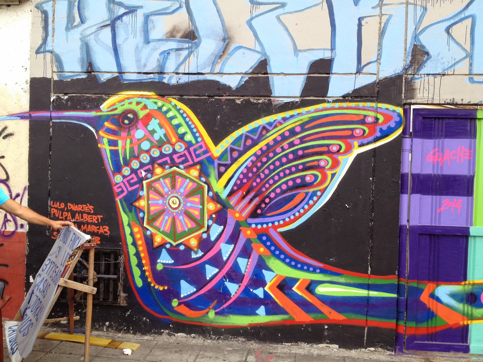 One Bunting Away Street art in Cali Colombia